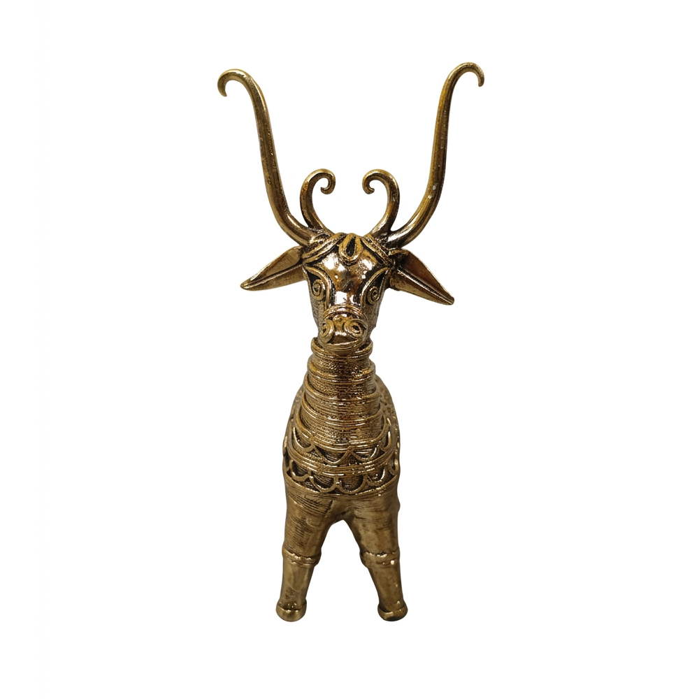 Dhokra Brass Deer Duo: Guardian Stags (Set of 2) - View 4