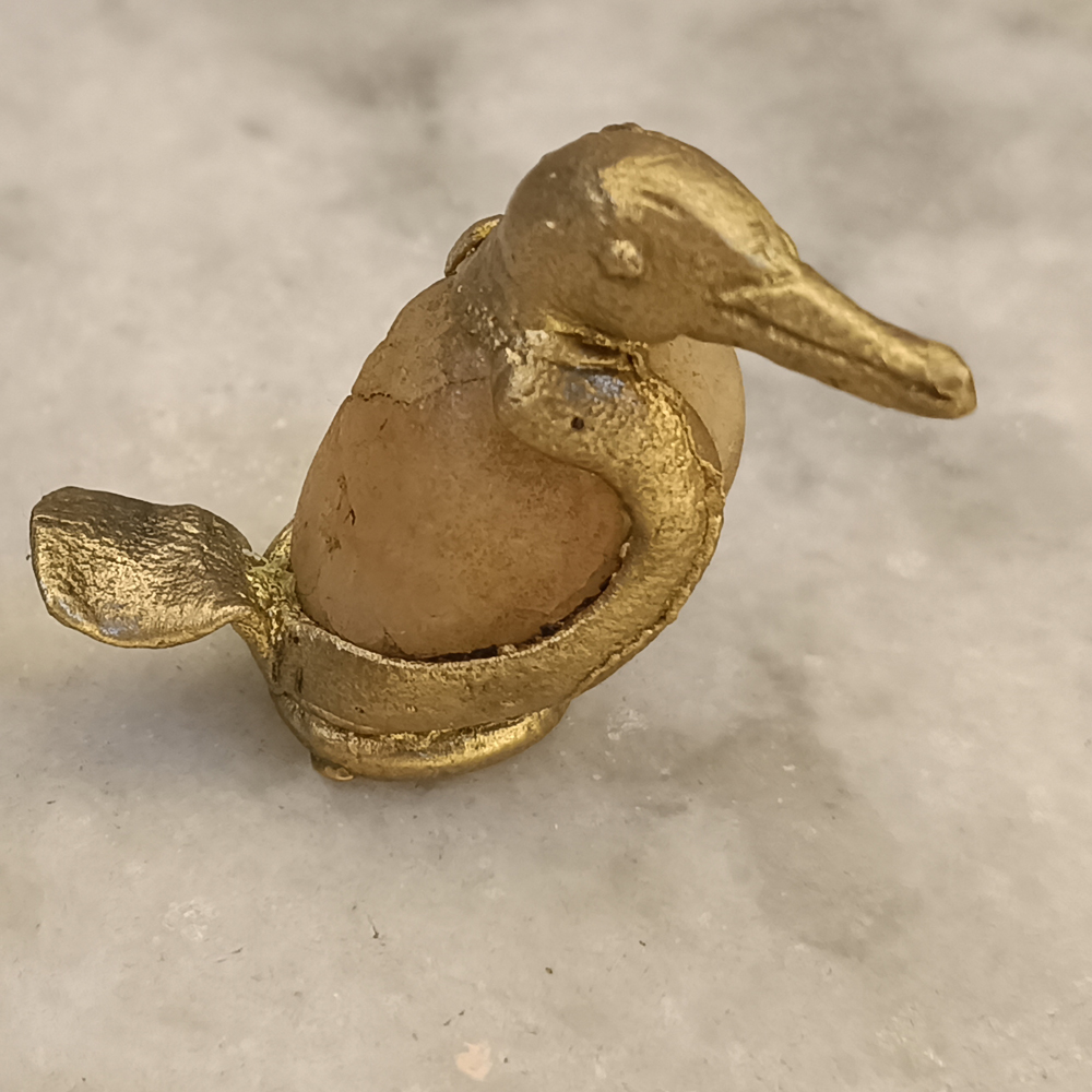 Handcrafted Dhokra Brass & Stone Bird Figurine