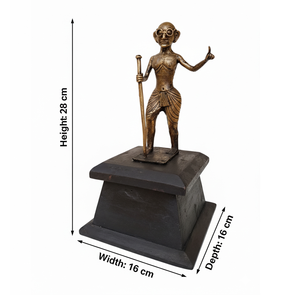 🕊️ Mahatma Gandhi Handcrafted Dokra Idol  - View 3