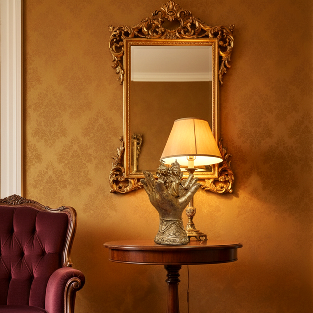 🔱 Unity of Divine Power: Shiva-Durga Dokra Idol on Hand Pedestal - View 5