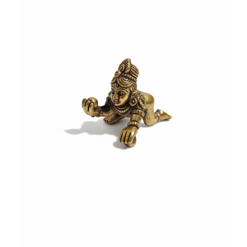 🧈 Metal Cast Balakrishna (Laddu Gopal) Crawling Statue