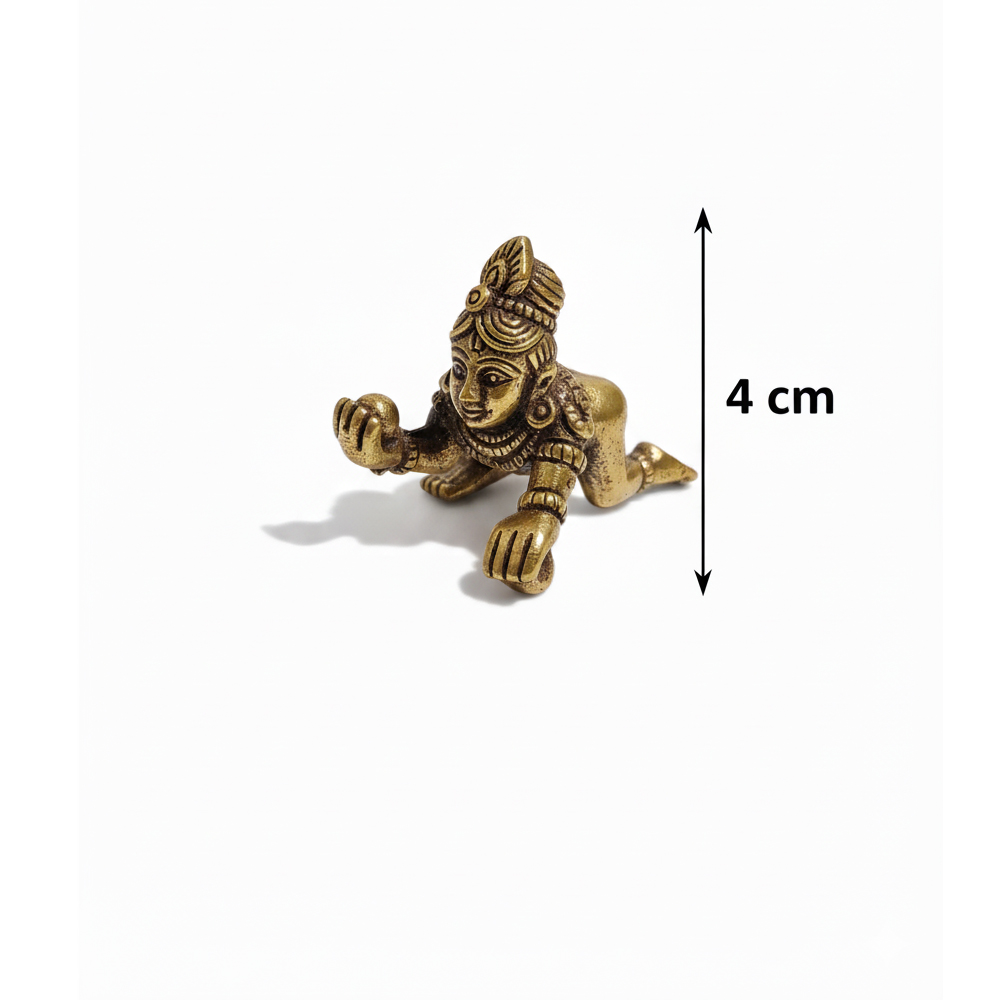 🧈 Dokra Balakrishna (Laddu Gopal) Crawling Statue - View 2