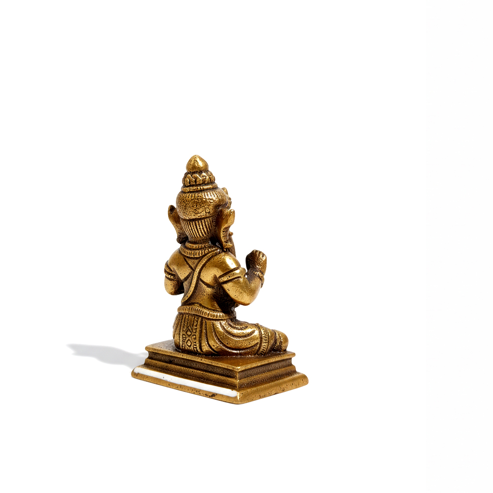 🧘 Miniature Dokra Brass Ganesha Idol for Meditation & Desk Decor - View 3