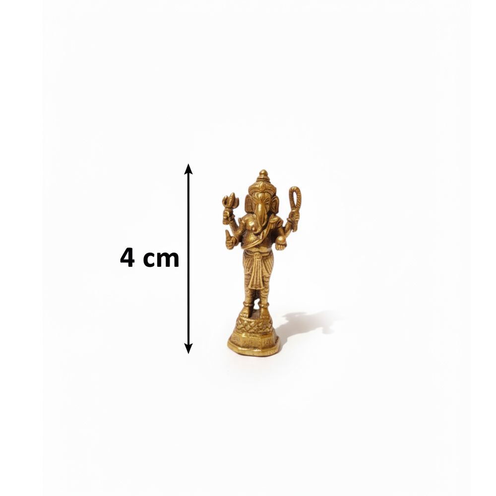 🧍 Rare Standing Dokra Brass Ganesha Idol (Sthanak Murti) - View 2