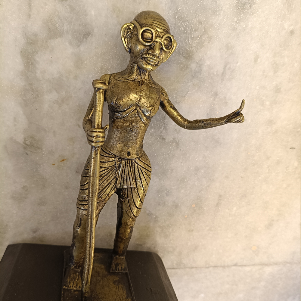 🕊️ Mahatma Gandhi Handcrafted Dhokra Idol 