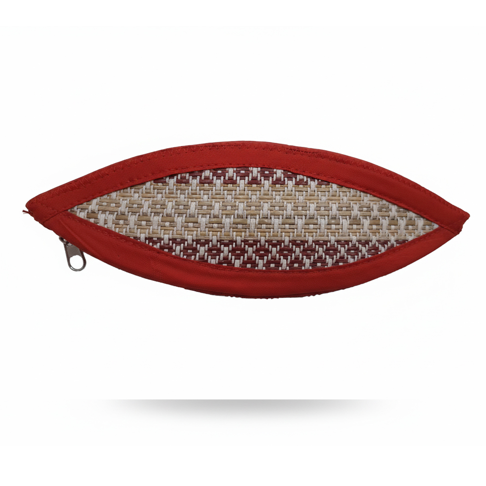 👁️ Artisan Madurkathi Eye-Shaped Pencil Pouches (Set of 3) - View 2