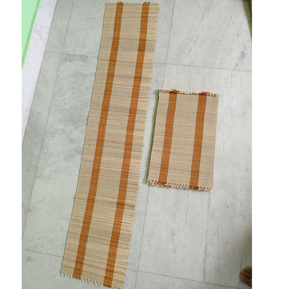 Earthy Elegance: Hand-Woven Madurkati Table Runner & Placemat Set (7-Piece) - View 2