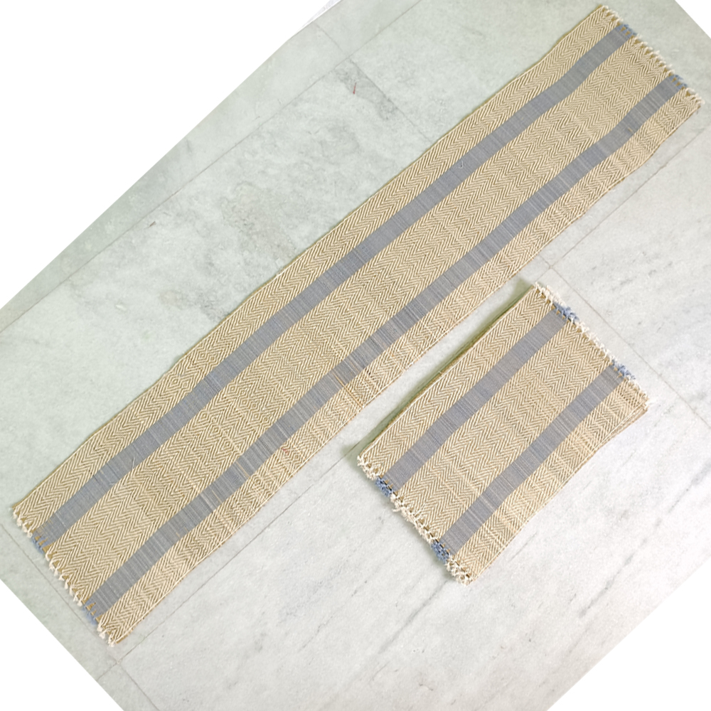 Serene Skies: Hand-Woven Madurkati Table Runner & Placemat Set (7-Piece) - View 3