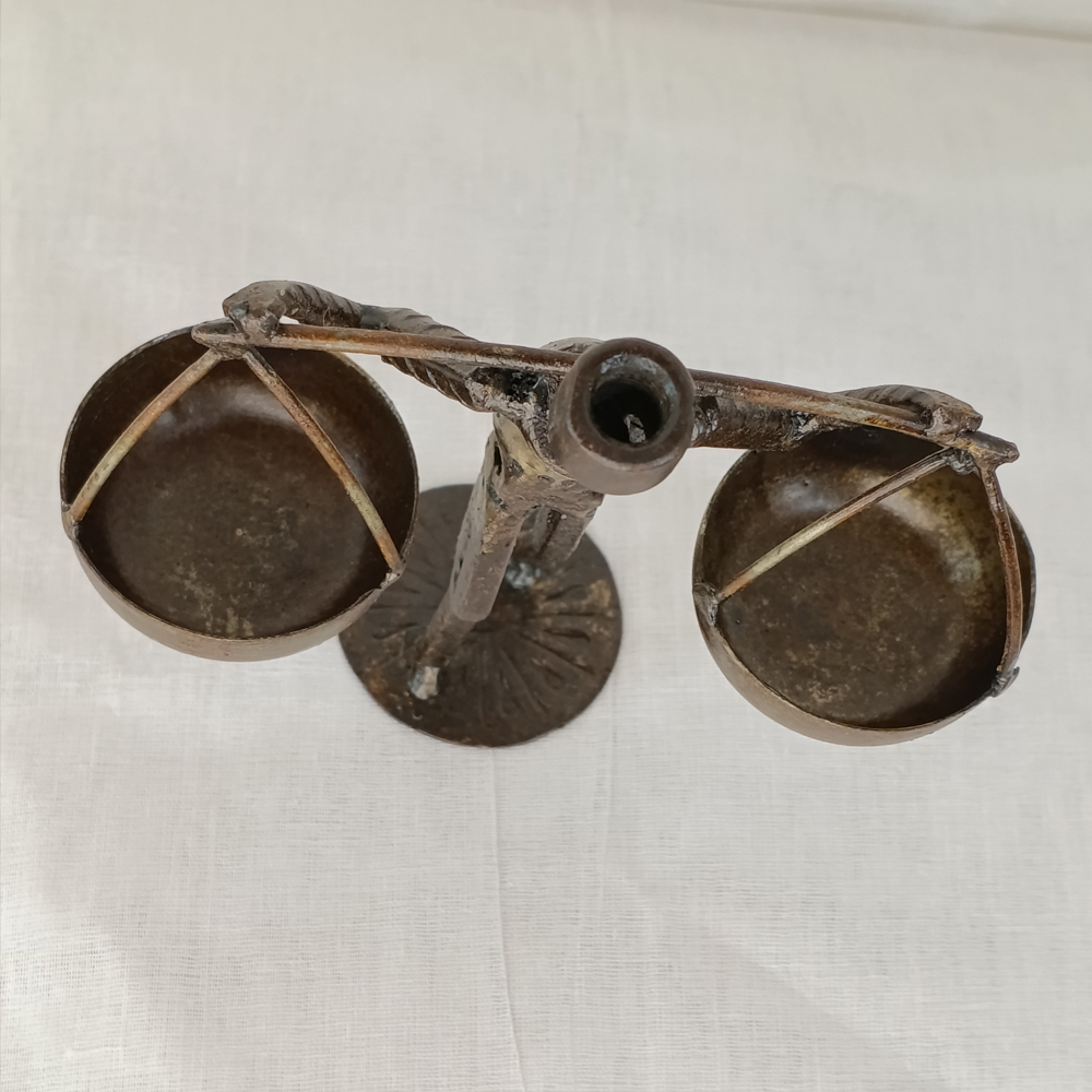 Handcrafted Upcycled Metal "Hawker" Figurine – Industrial Folk Art - View 5