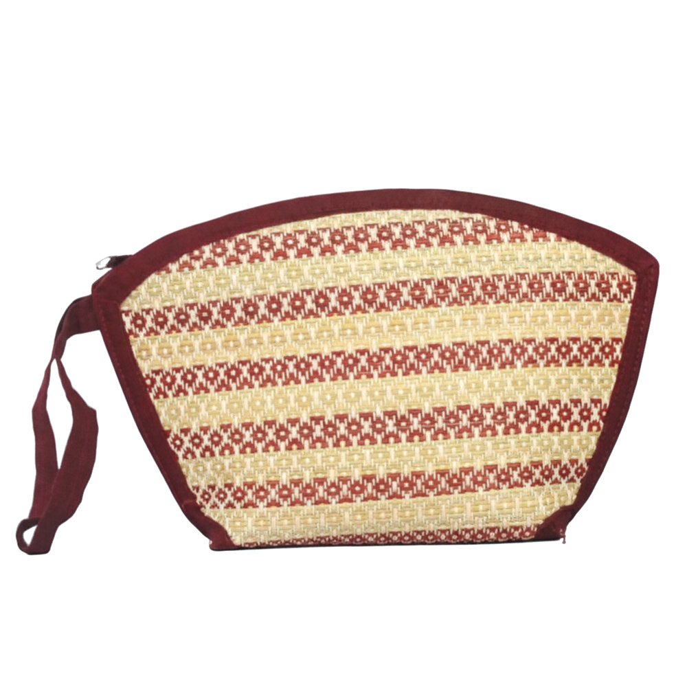 Set of 3 Handwoven Madurkati Zip Pouches - Travel & Cosmetic Organizers | 10 Inch x 4.5 Inch - View 2