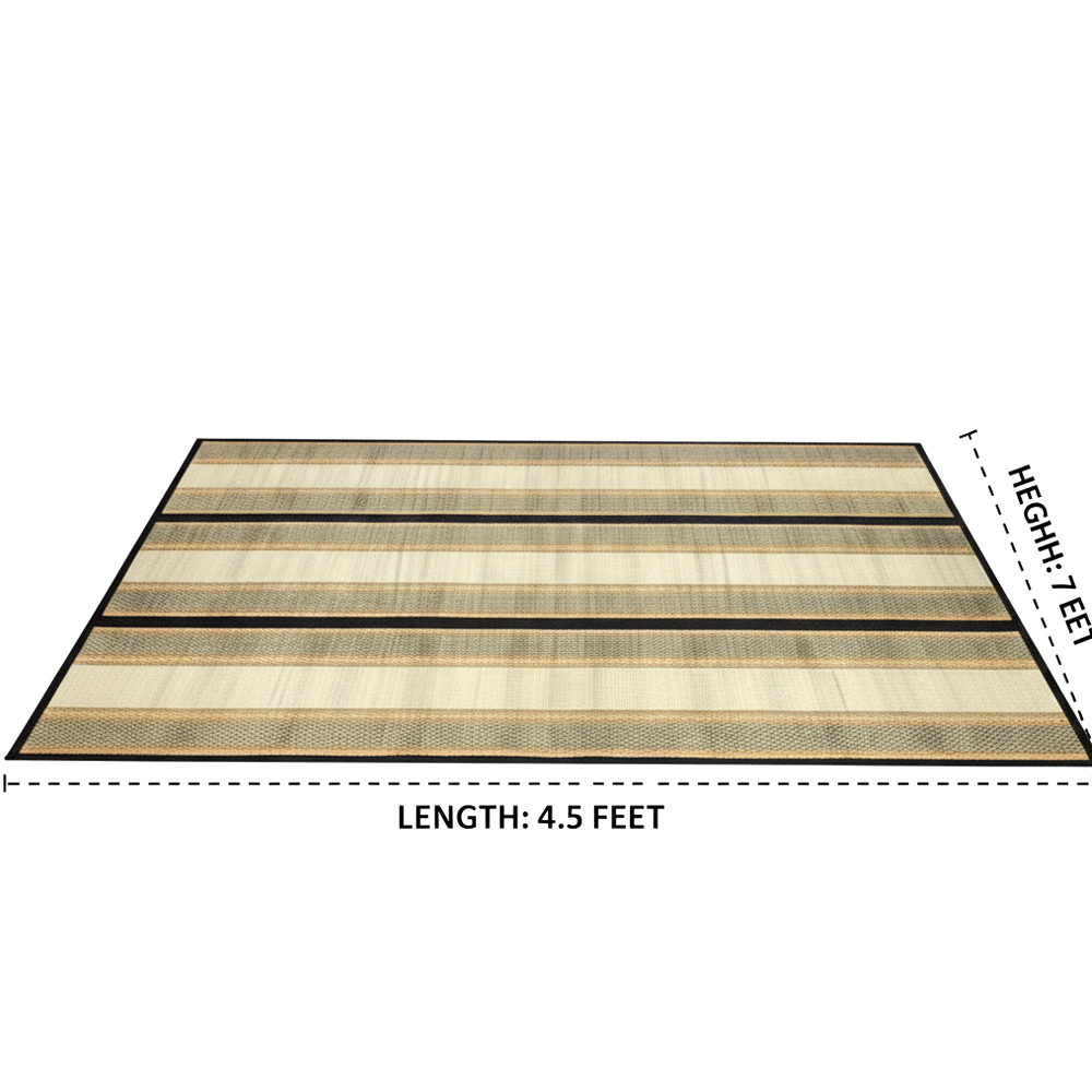 Minimalist Natural Woven Floor Mat - Portable 3-Fold Design | 7 Feet x 4.5 Feet - View 2