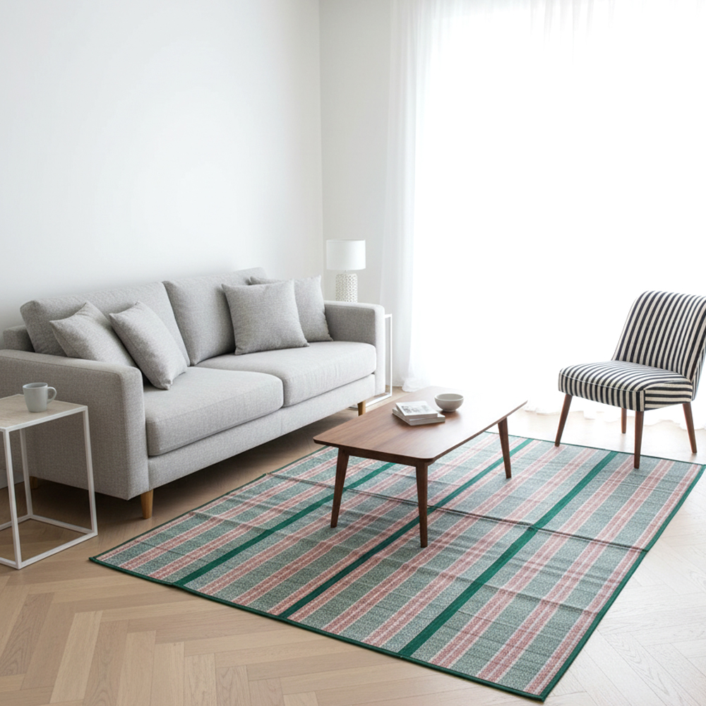 Utility Plaid Pattern Foldable Floor Mat (4-Fold)  | 7 Feet x 6 Feet - View 4