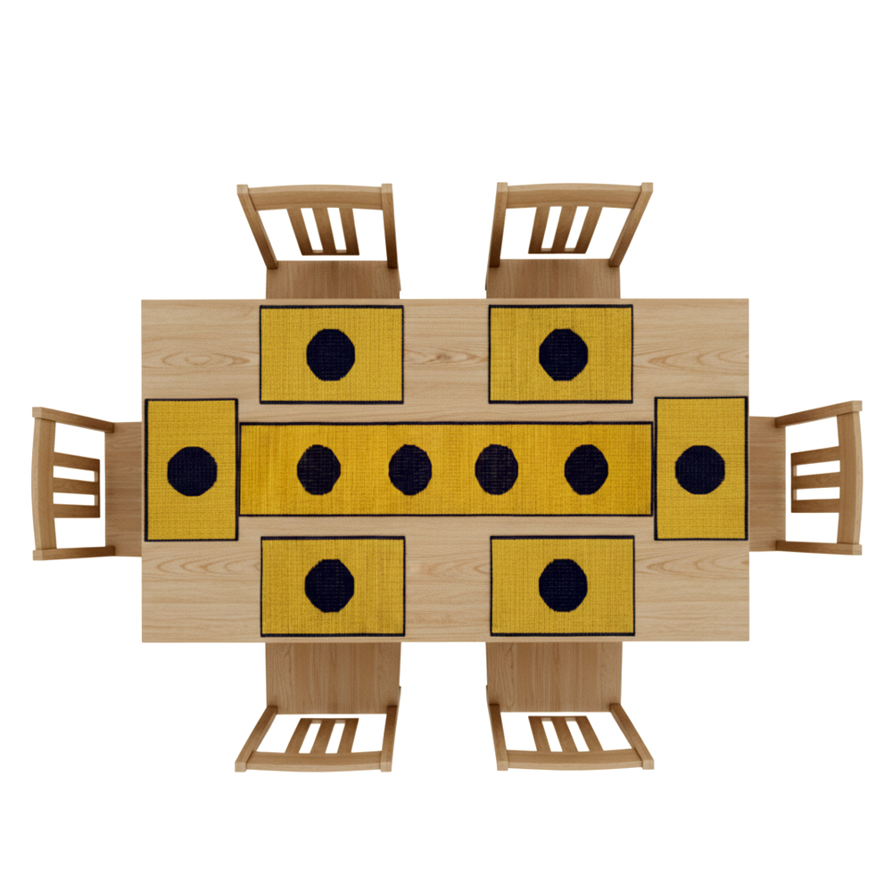 🟡 Bold & Modern Masland Table Mat & Runner Set (7 Pieces) - Runner & 6 Place Mats