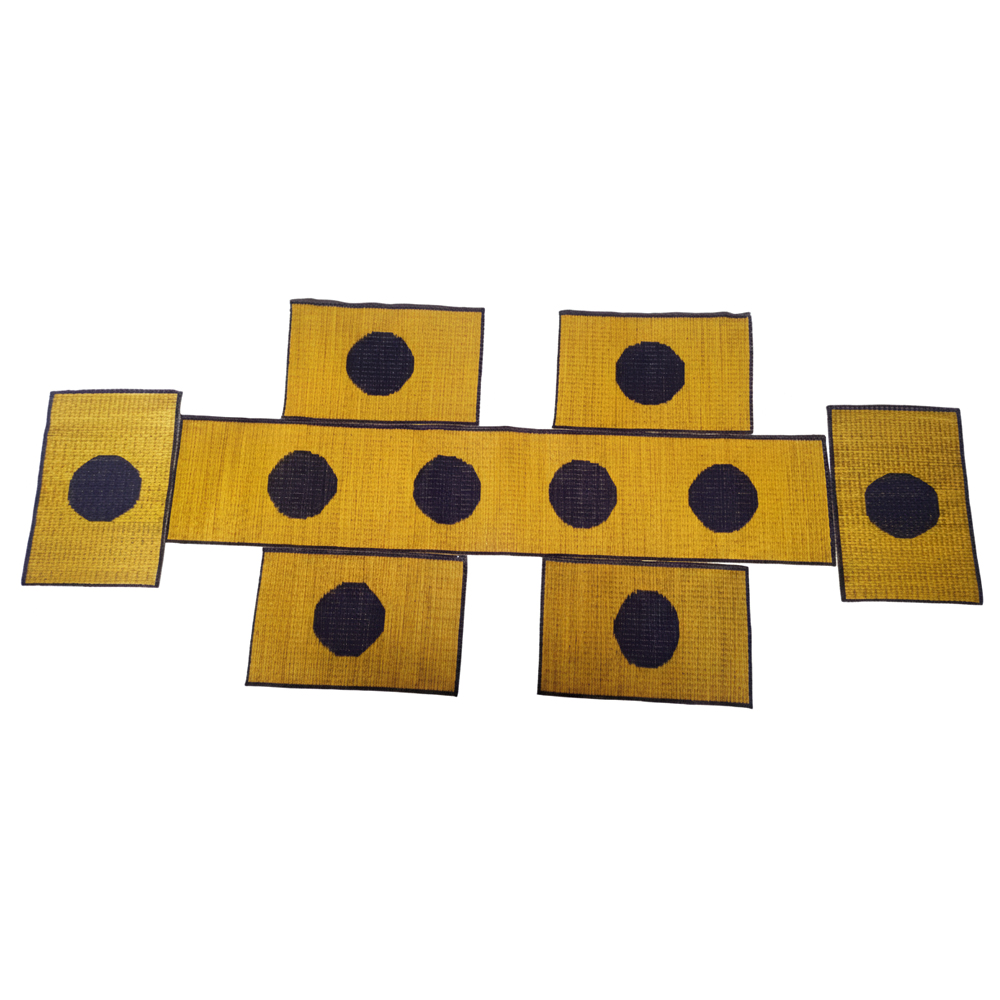 🟡 Bold & Modern Masland Table Mat & Runner Set (7 Pieces) - Runner & 6 Place Mats - View 3