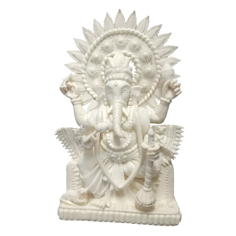 Handcrafted Eco-Friendly Sola Wood Lord Ganesh Idol