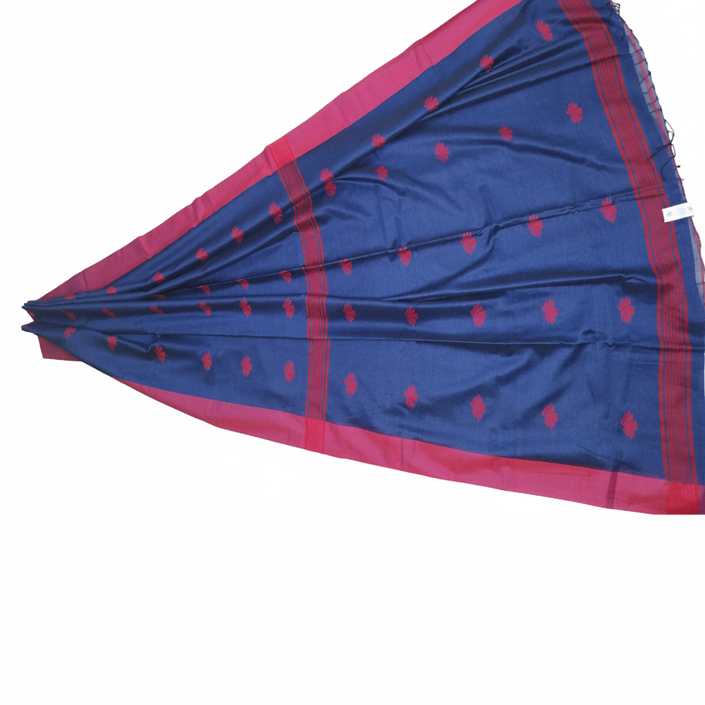 🧵 Elegant Jamal Buti 100% Pure Cotton Saree with Blouse Piece 🌸 - View 2