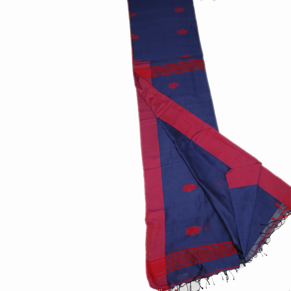 🧵 Elegant Jamal Buti 100% Pure Cotton Saree with Blouse Piece 🌸 - View 5