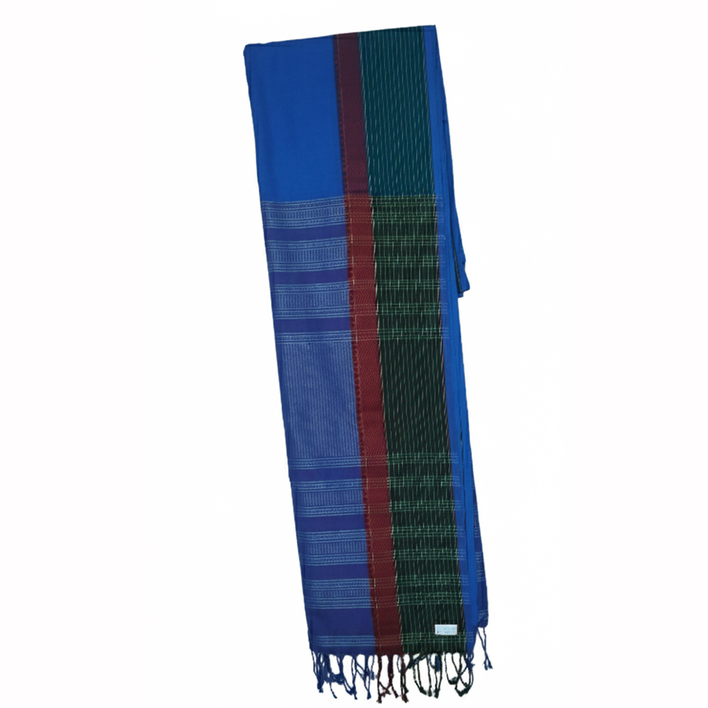 💙 Vivid Royal Blue Dabi Cotton Saree (5.5 Meters) - View 3