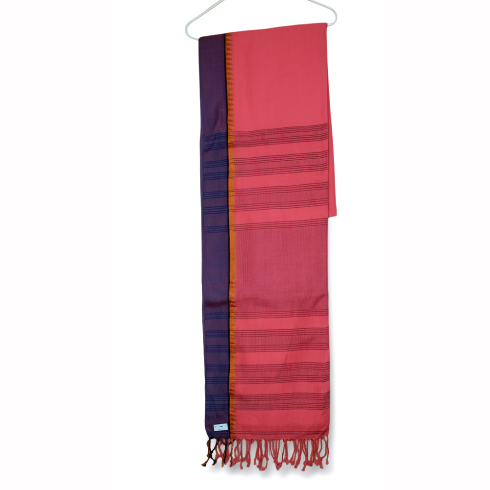 💖 Radiant Fuchsia Dabi Cotton Saree (5.5 Meters) - View 4