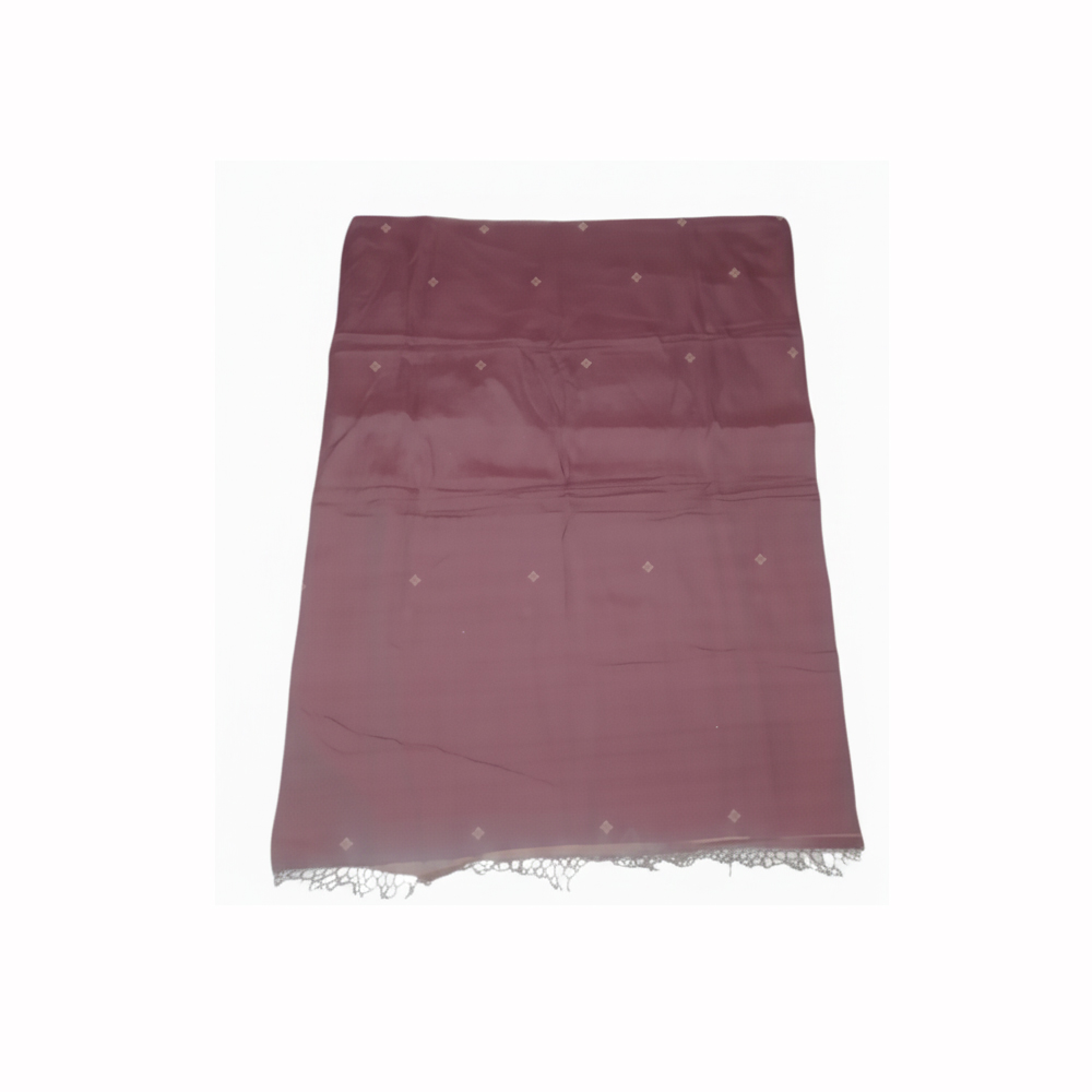 Handloom Pure Cotton Saree (5.5m) | Maroon & Beige Buti Chain Stripe Weave | Lightweight & Ready-to-Wear - View 5