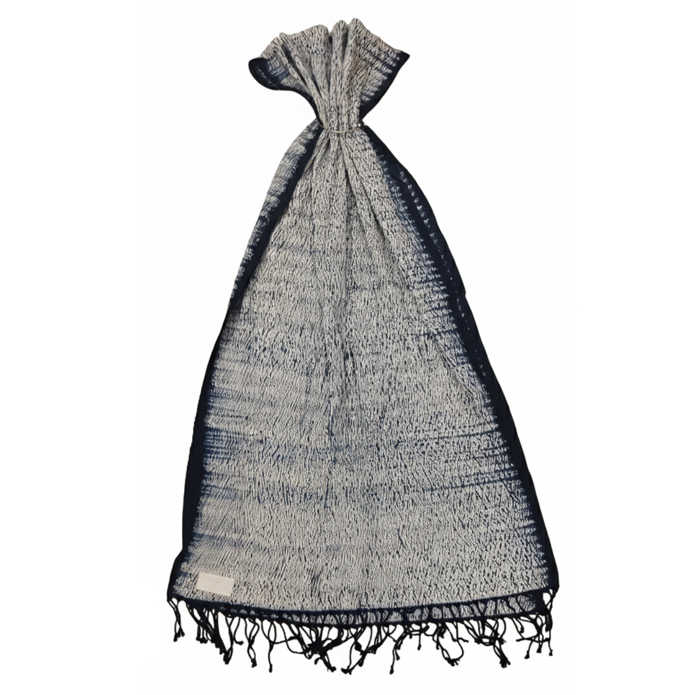 💎 Indigo Dream: Shibori-Inspired Hand-Dyed Pure Silk Stole