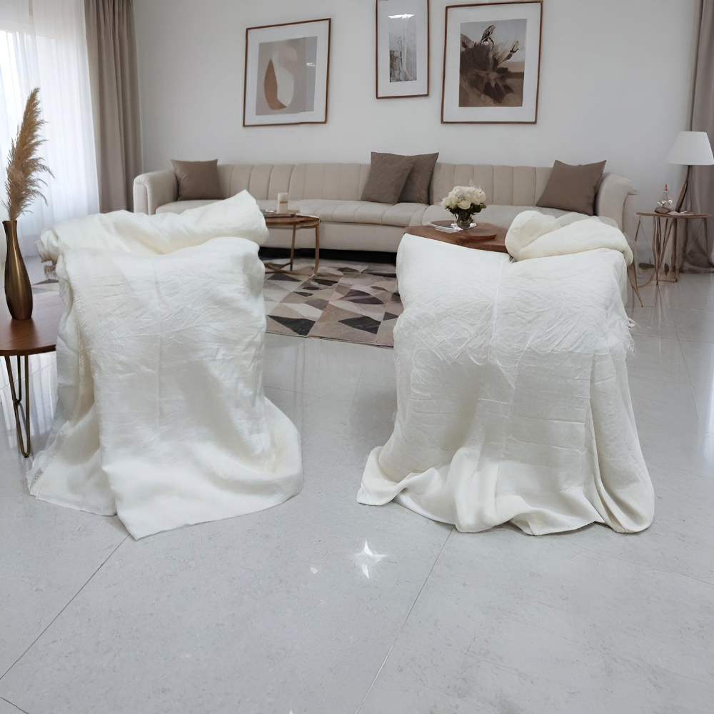 💎 Handloom Luxury: Pure Handloom Silk Stole in Natural White - View 4