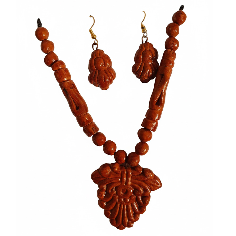 🧡 Earth & Fire: Handcrafted Terracotta Jewellery Set