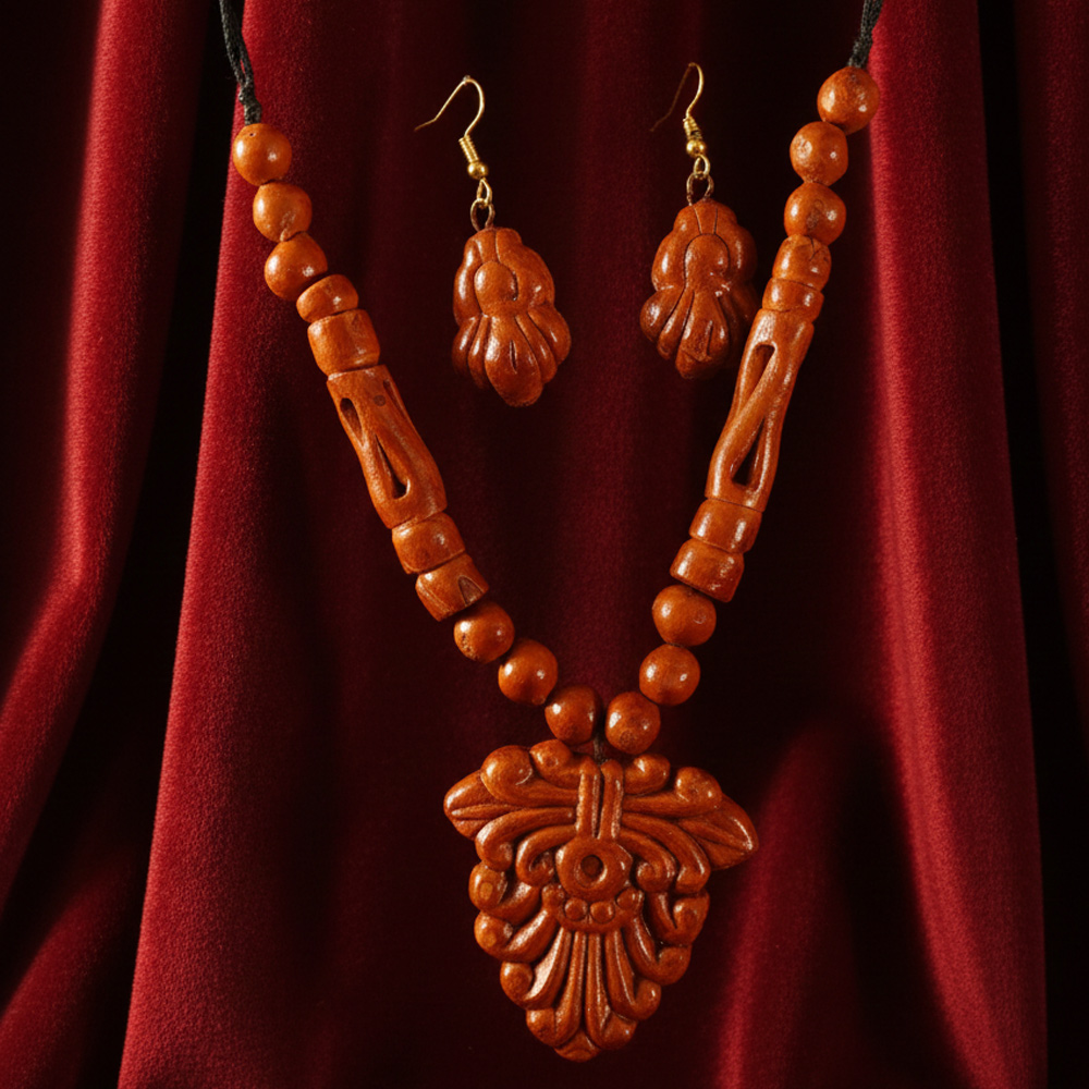 🧡 Earth & Fire: Handcrafted Terracotta Jewellery Set - View 2