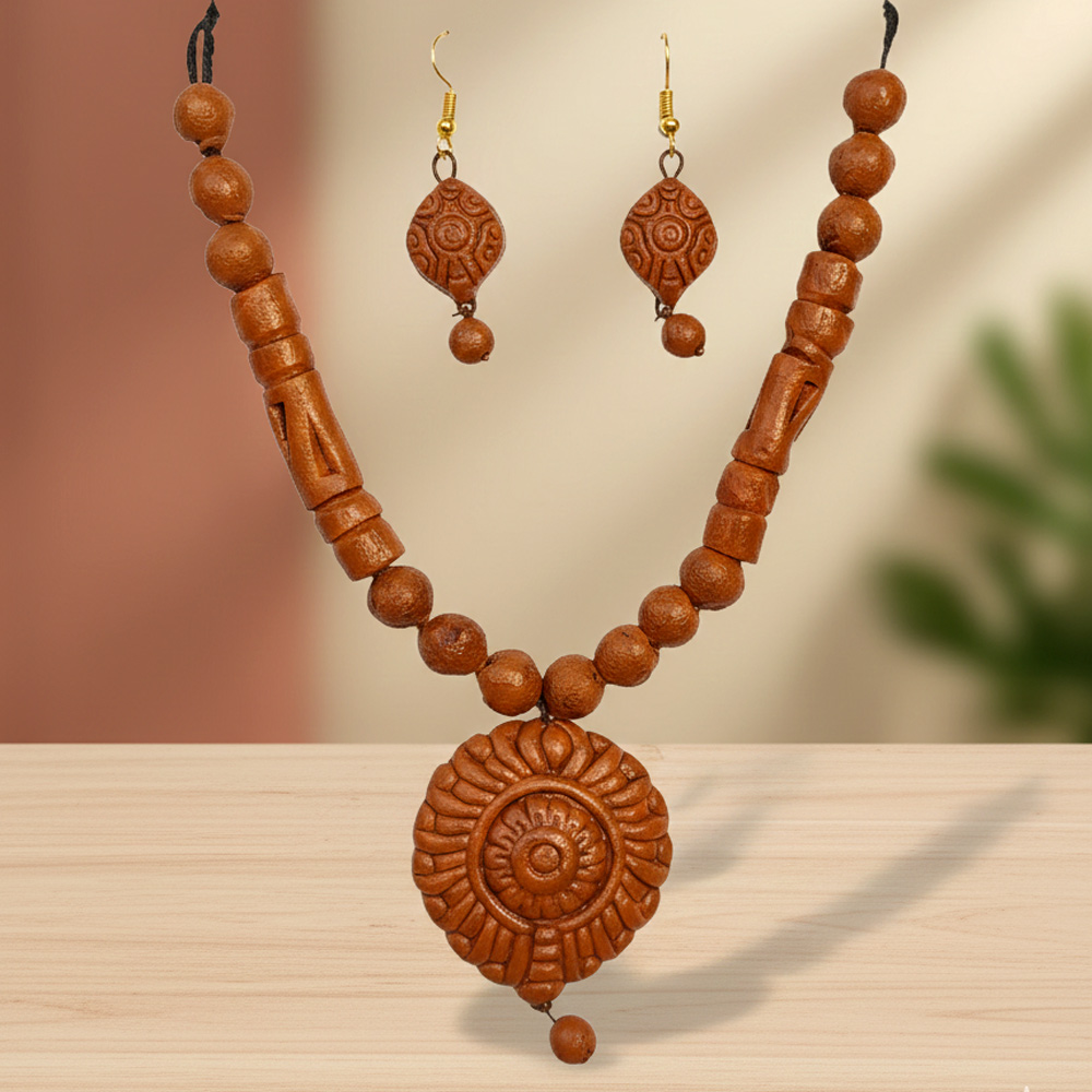 🔥 Artistry from Earth & Fire: Handcrafted Terracotta Jewellery Set - View 2