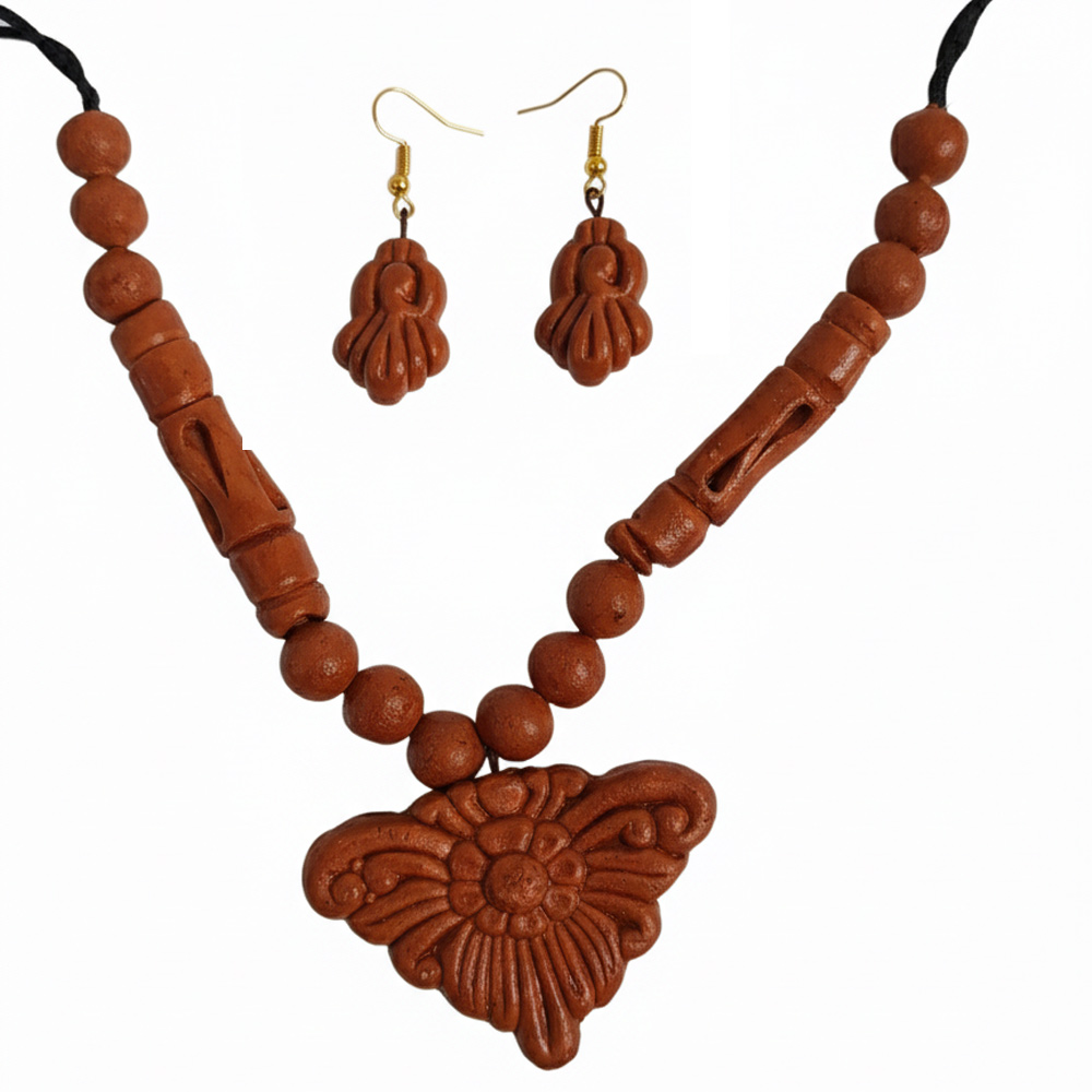 🏺 Handcrafted Terracotta Jewellery Set: Earthy Elegance