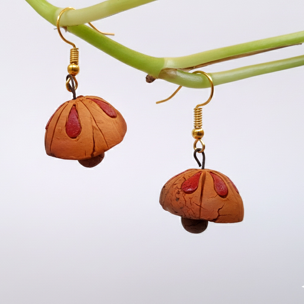 ✨ Terracotta Trio Deal! Set of 3 Handcrafted Earrings (Boho Jhumkas & Drops) - View 4