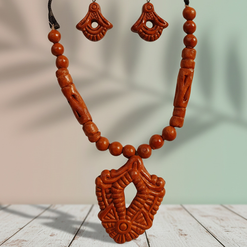 🧡 The Timeless Collection: Handcrafted Terracotta Jewellery Set - View 2