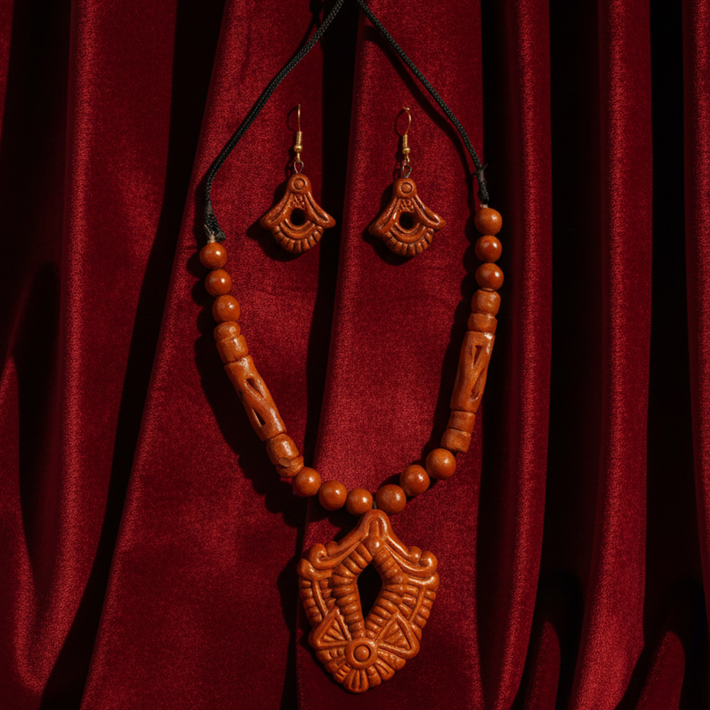 🧡 The Timeless Collection: Handcrafted Terracotta Jewellery Set - View 3