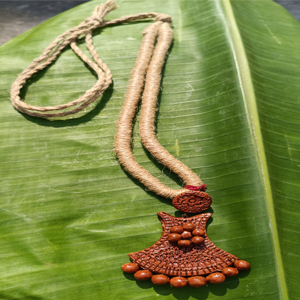 Traditional Earthy Clay Pendant - View 2